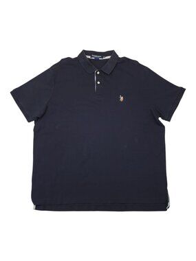 U.S. Polo Assn. Luxury Feel Polo Shirt 2XL Black Cotton Mens Top